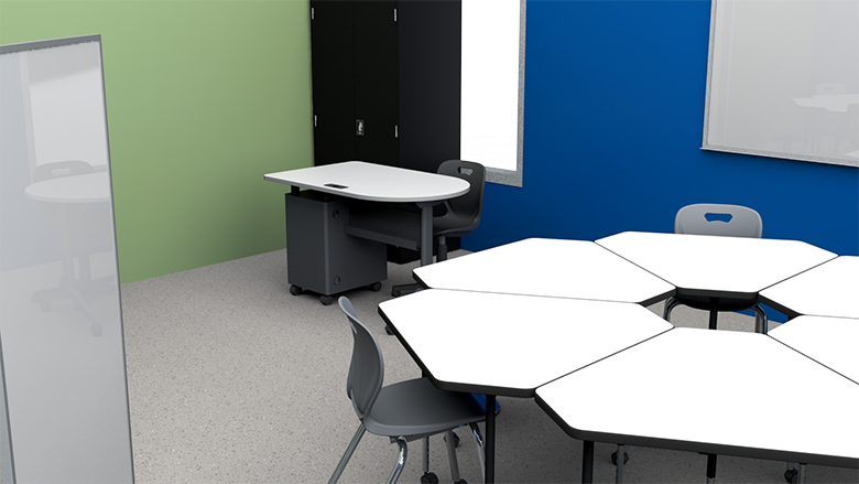 Elementary Collaborative Classroom with Tables - Alt View 1